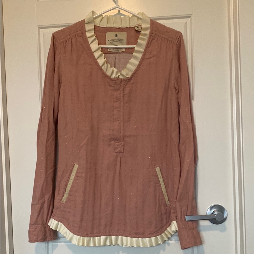 Scotch & Soda Blush Pink Ruffle Blouse